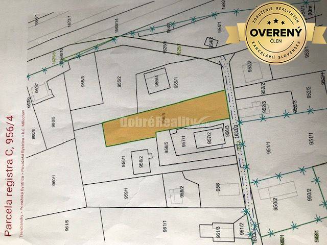 PREDAJ: pozemok pre rodinný dom - 937 m2 Považská Bystrica časť Miloch