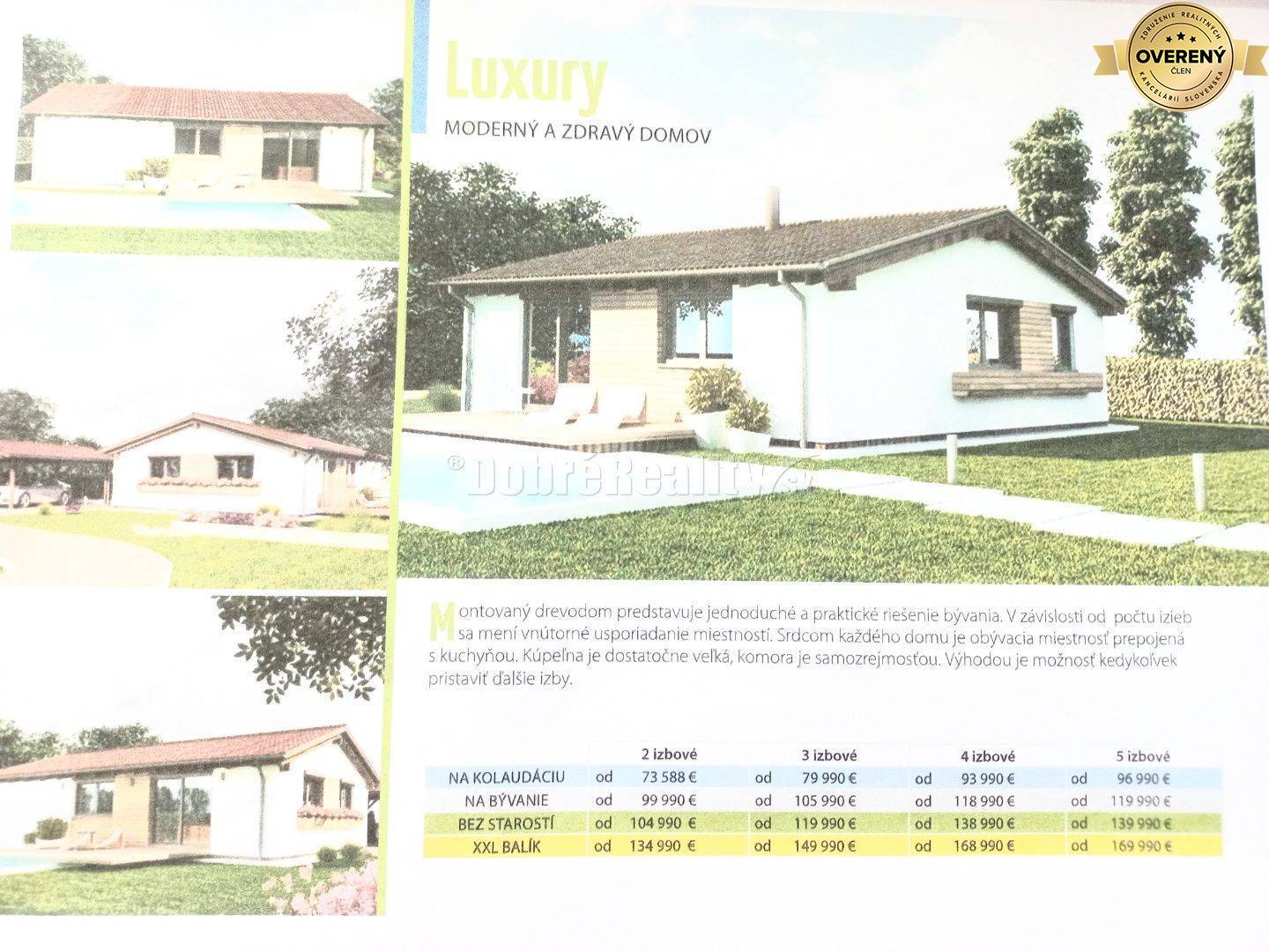 PREDAJ: Výstavba nízkoenergetického drevodomu Luxury na pozemku v Seme
