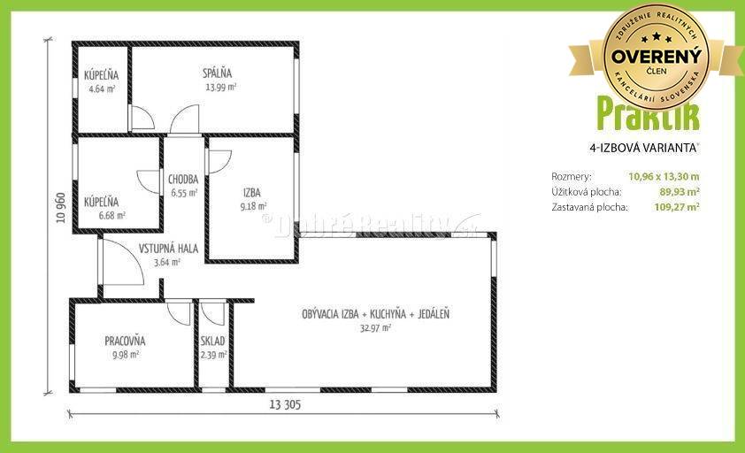 PREDAJ: Výstavba 4-izbového nízkoenergetického drevodomu Praktik v Sem
