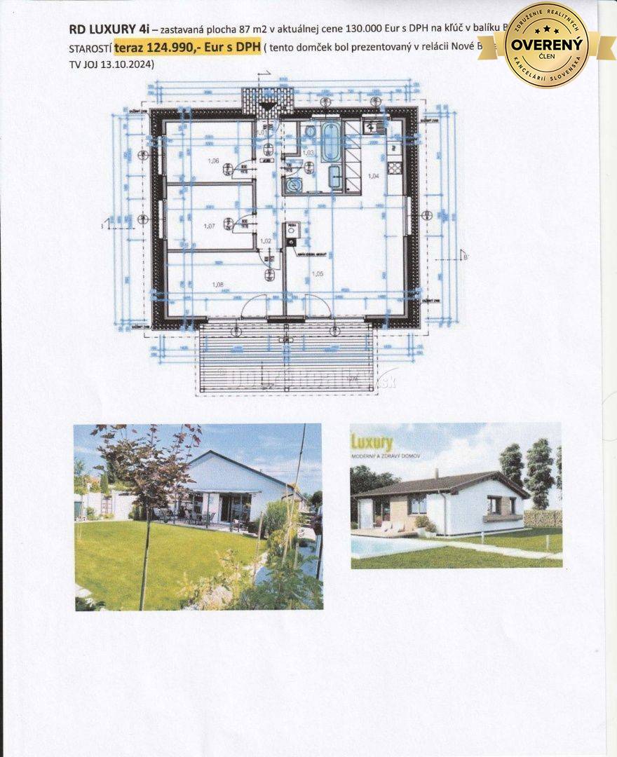 AKCIA !!! VÝSTAVBA: 4-izbový montovaný nízkoenergetický dom Praktik
