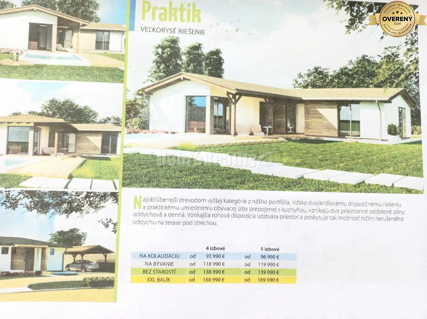 AKCIA !!! VÝSTAVBA: 4-izbový montovaný nízkoenergetický dom Praktik