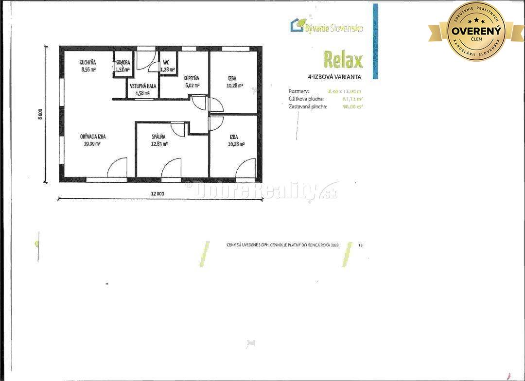 VÝSTAVBA: 4-izbový nízkoenergetický  drevodom Relax