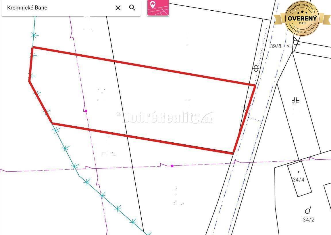 DOBRÉ REALITY - PREDAJ - stavebný pozemok Kremnické Bane, okres Žiar