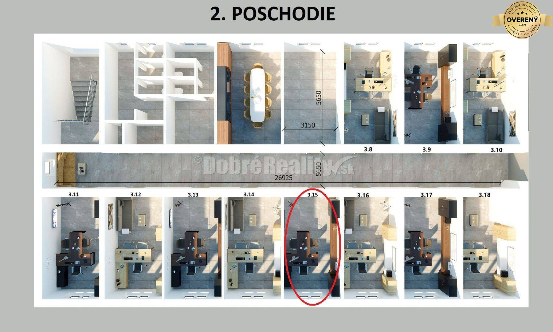 PRENÁJOM: Kancelária s parkovacím miestom, 3B Office - Zvolenská cesta