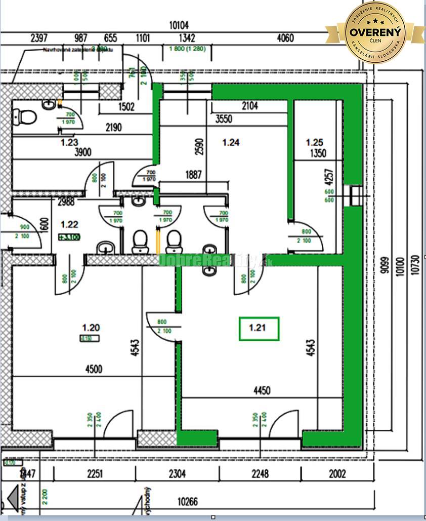 Dobré reality-na prenájom dobre viditeľný priestor na prízemí 42.30m2