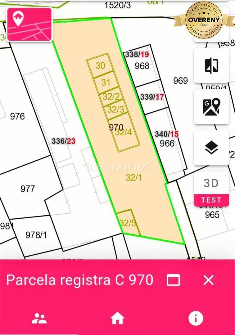 NA PREDAJ Stavebný pozemok 1014 m², Nitrianske Rudno, okr. Prievidza