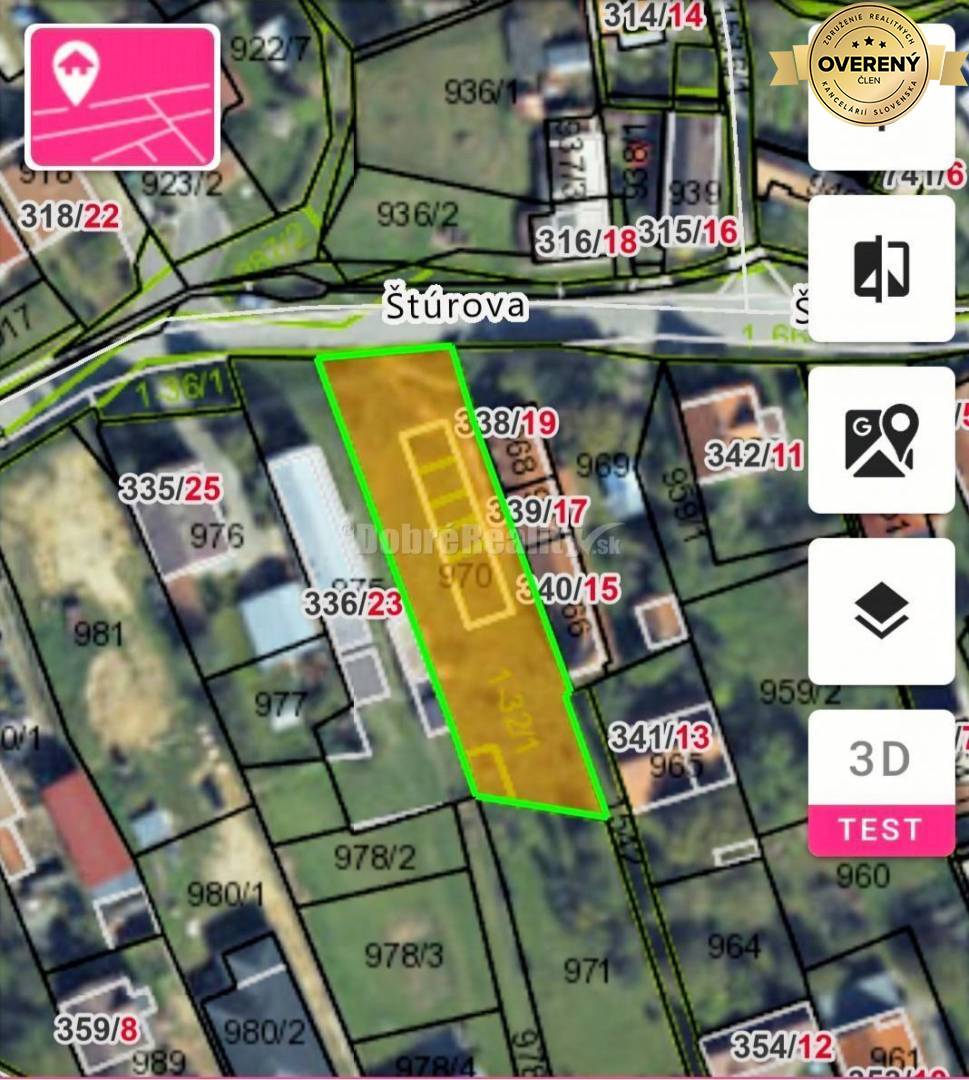 NA PREDAJ Stavebný pozemok 1014 m², Nitrianske Rudno, okr. Prievidza