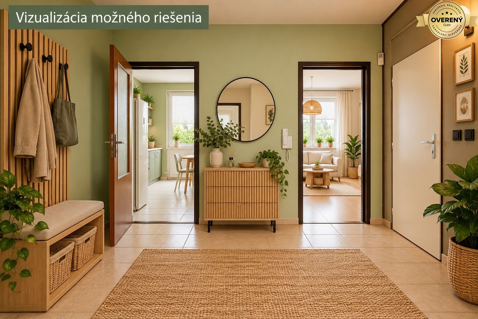 Svetlá škandinávska vstupná chodba s zeleňou.jpg