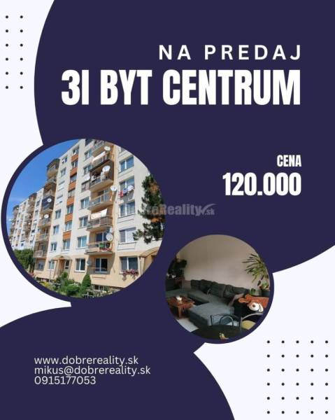 Centrum 3-izbový byt s balkónom – Hviezdoslavova ulica, Levice