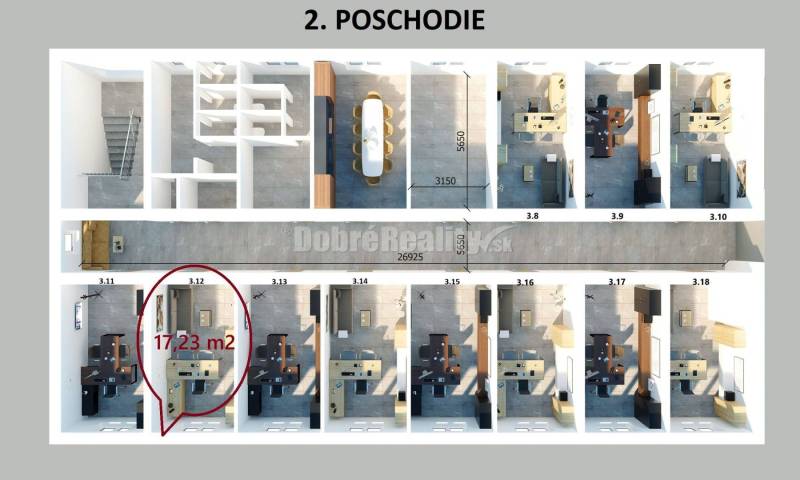 PRENÁJOM: Kancelária s nepretržitým prístupom a parkovacím miestom v c