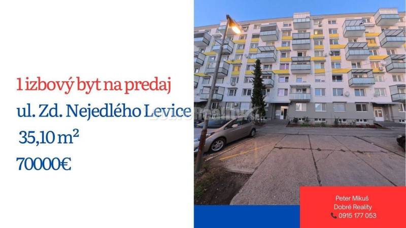 Dobré Reality ponúkajú na predaj 1-izbový byt na ulici Zd. Nejedlého v